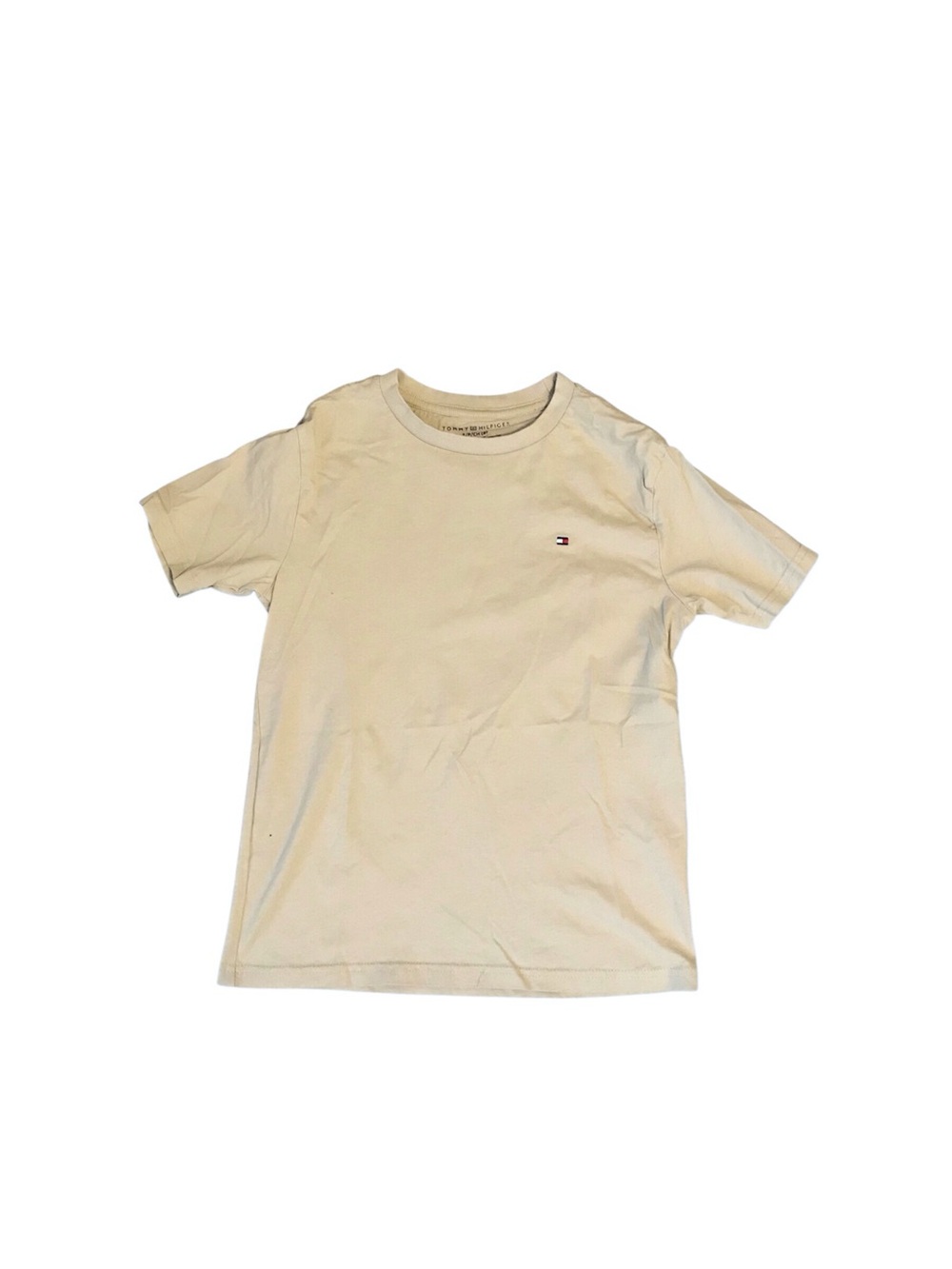 Tommy Hilfiger Kids Cream Short Sleeve Logo Tee Size S (8)
